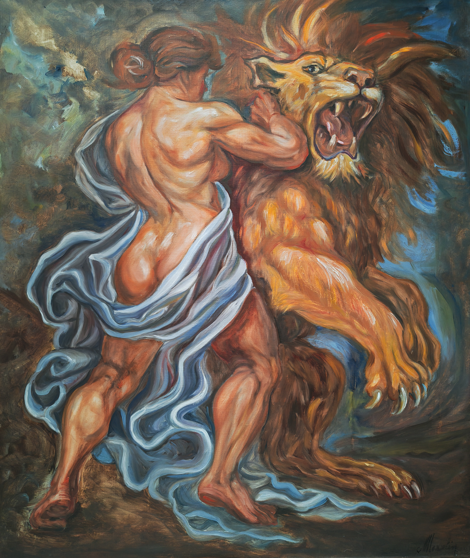 Le lion de Nemee 1 Magali Masselin · ARTISTE PEINTRE